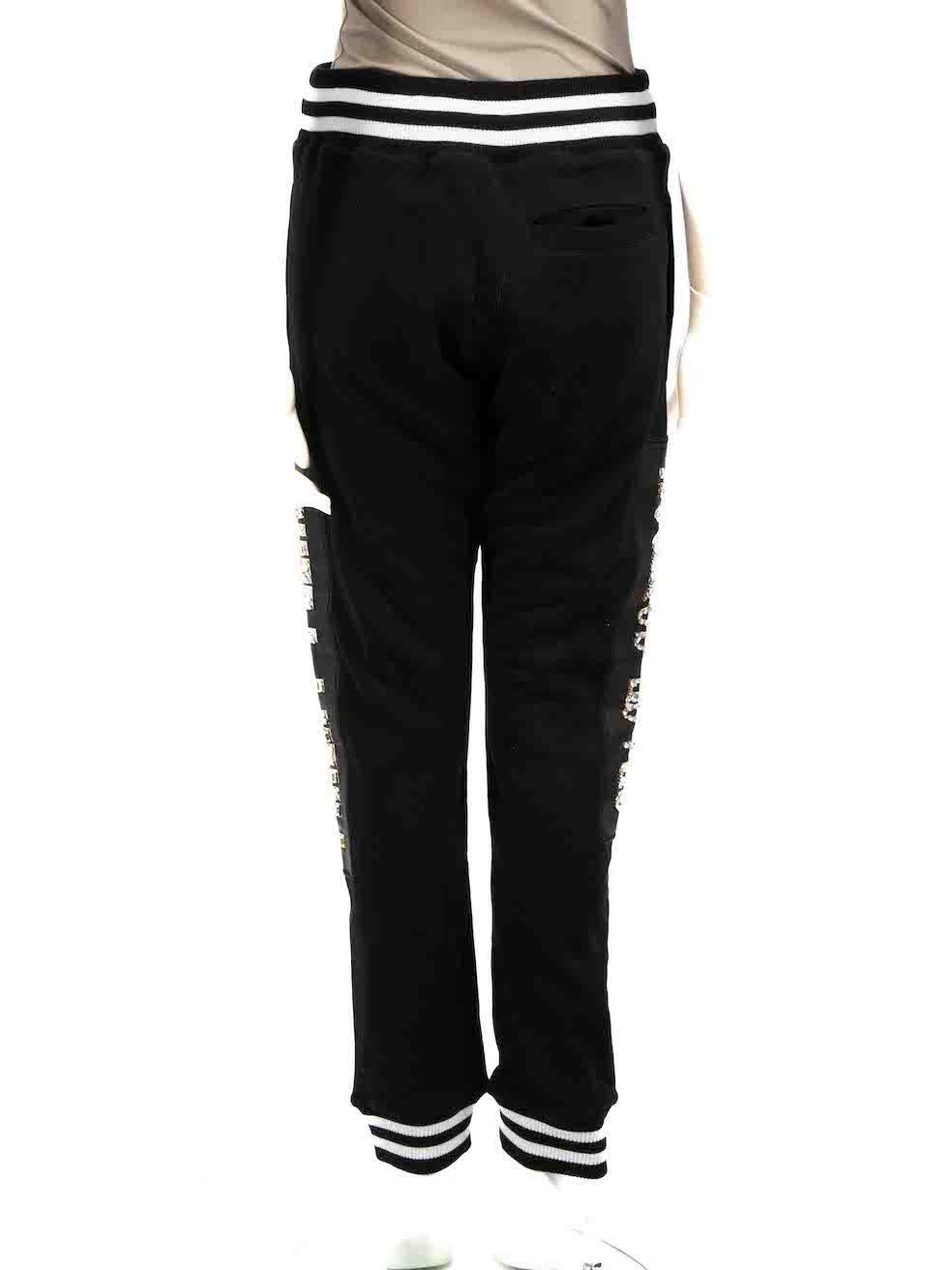 Philipp Plein Black Embellished Space Cowboy Joggers Size S In New Condition In London, GB