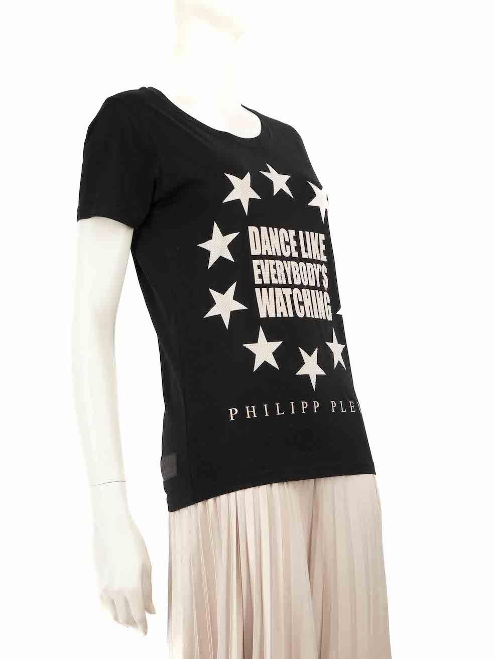CONDITION is Very good. Hardly any visible wear to top is evident on this used Philipp Plein designer resale item.
 
 Details
 Black
 Cotton
 T-shirt
 Round neck
 Embellished graphic star print
 
 
 Composition
 100% Cotton
 
 Care instructions: