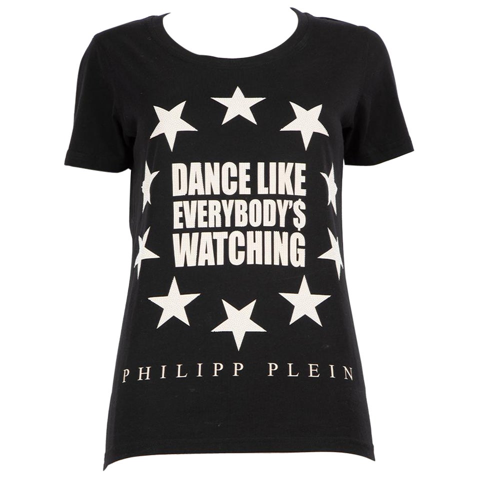 Philipp Plein - Maglietta grafica nera taglia XS