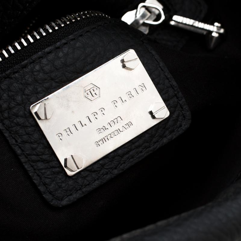 Philipp Plein Black Leather Hannah Shoulder Bag In Good Condition In Dubai, Al Qouz 2