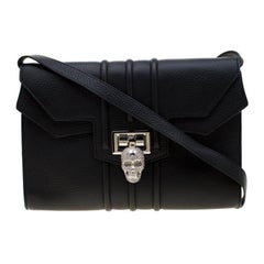 Philipp Plein Black Leather Hannah Shoulder Bag