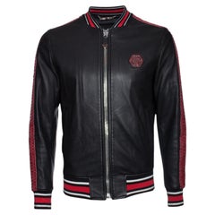 Philipp Plein, Cazadora bomber "Reginald" de cuero negro