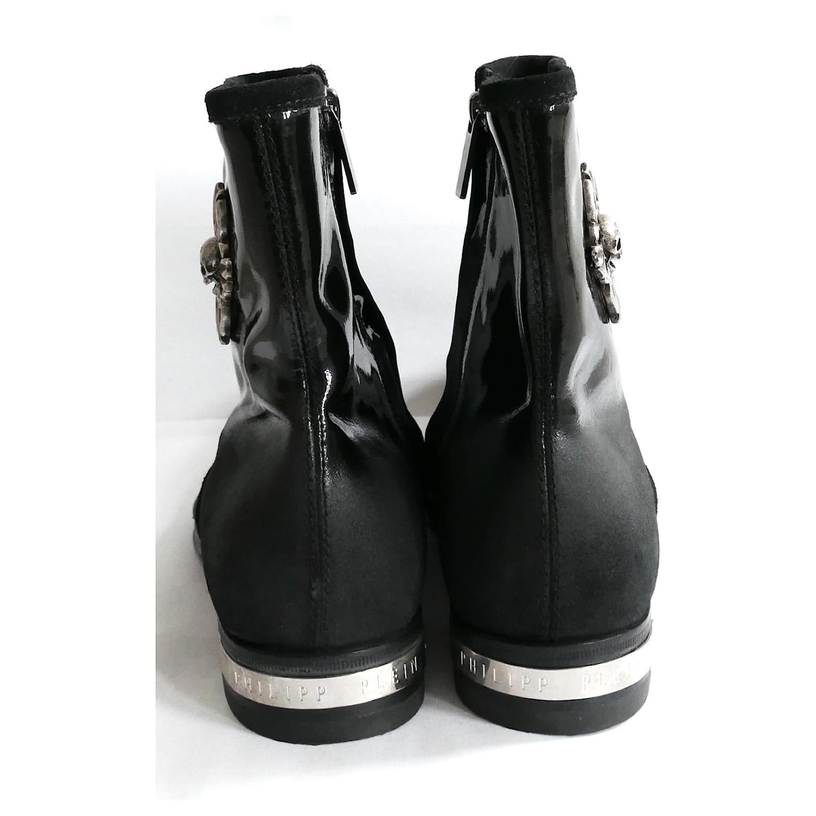 Philipp Plein Black Ombre Leather Boots In New Condition For Sale In London, GB