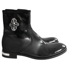 Bottes en cuir noir Ombre de Philipp Plein