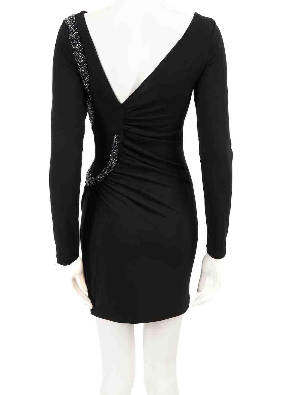 Philipp Plein Black Snake Embellished Mini Dress Size M In Good Condition For Sale In London, GB