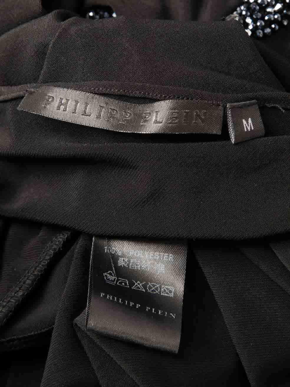 Philipp Plein Black Snake Embellished Mini Dress Size M For Sale 1