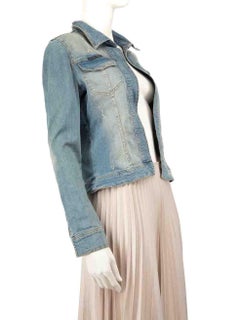 Philipp Plein Blue Denim Lips Embellished Jacket Size S