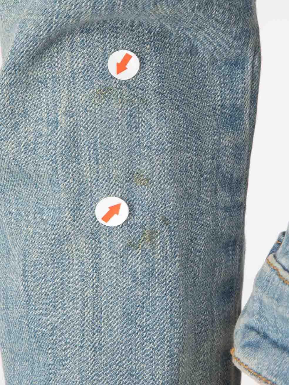 Philipp Plein Blue Denim Lips Embellished Jacket Size S In Good Condition For Sale In London, GB