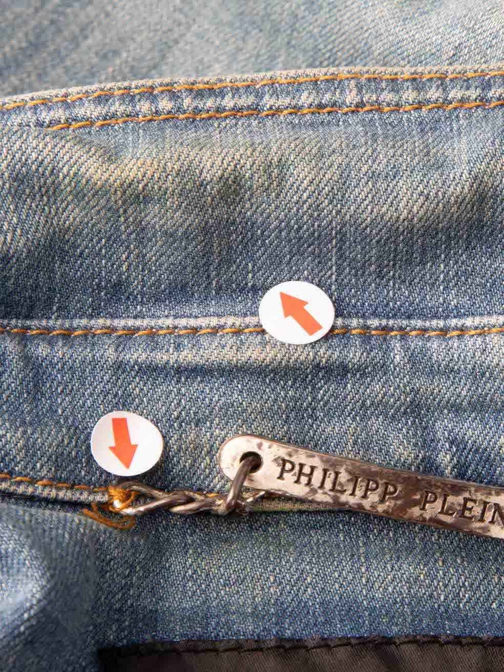 Philipp Plein Chaqueta vaquera azul labios embellecidos Talla S en venta 2