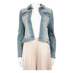 Philipp Plein Blue Denim Lips Embellished Jacket Size S