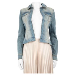 Philipp Plein Blue Denim Lips Embellished Jacket Size S