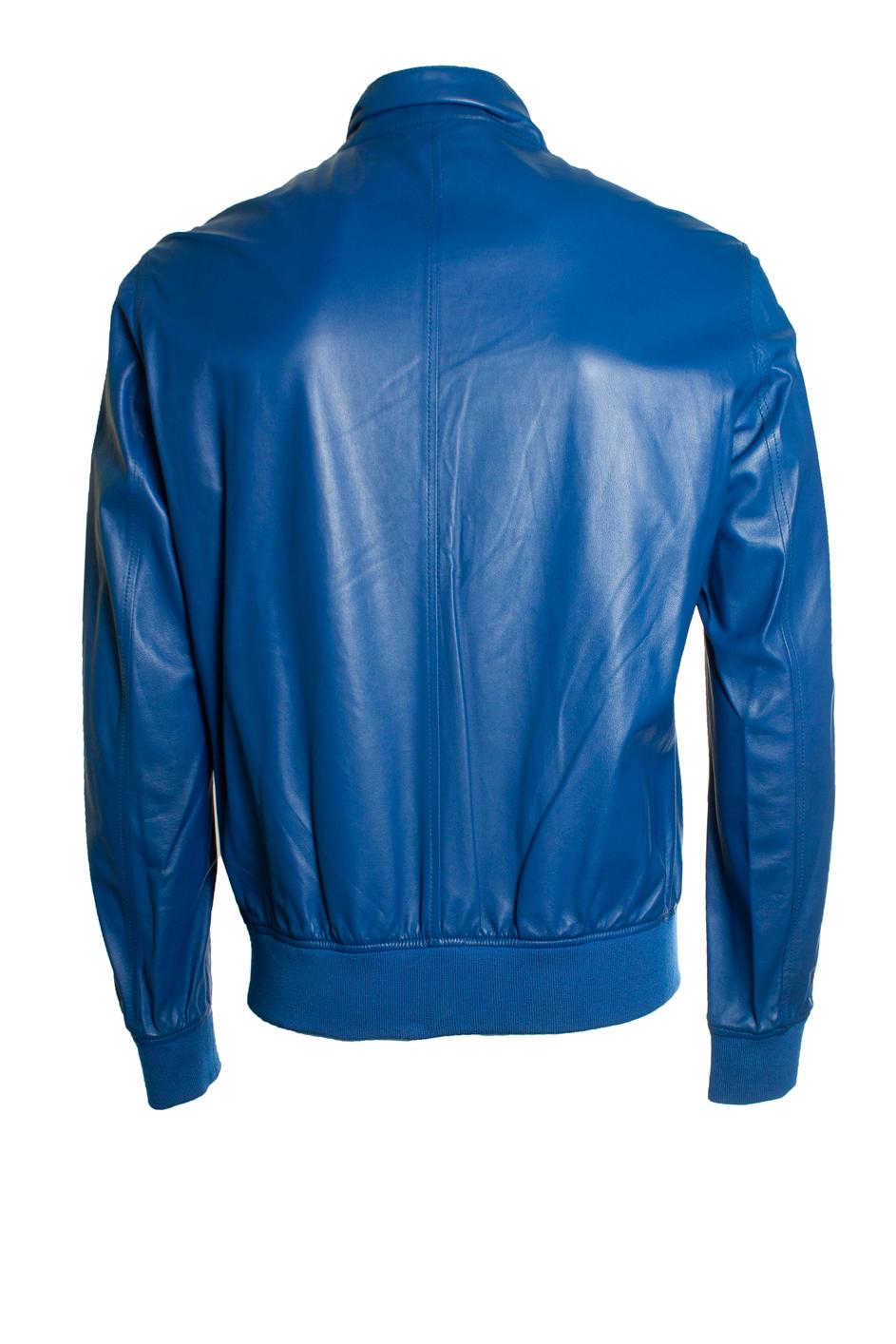 Blue Philipp Plein, blue leather jacket For Sale