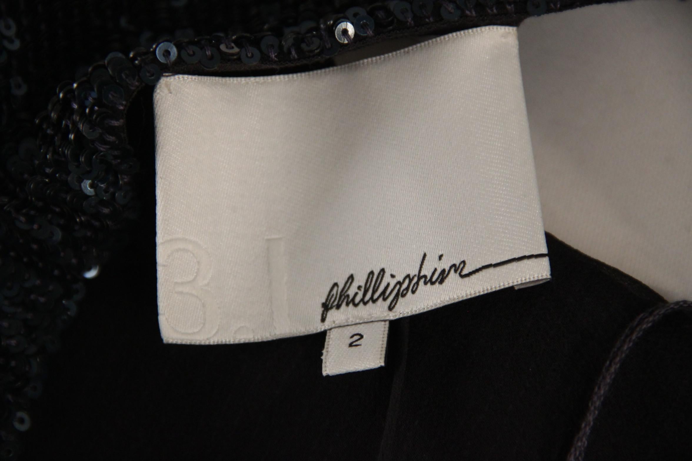 Black Philipp Plein Blue Silk Sequin One Shoulder Top with Asymmetric Hem