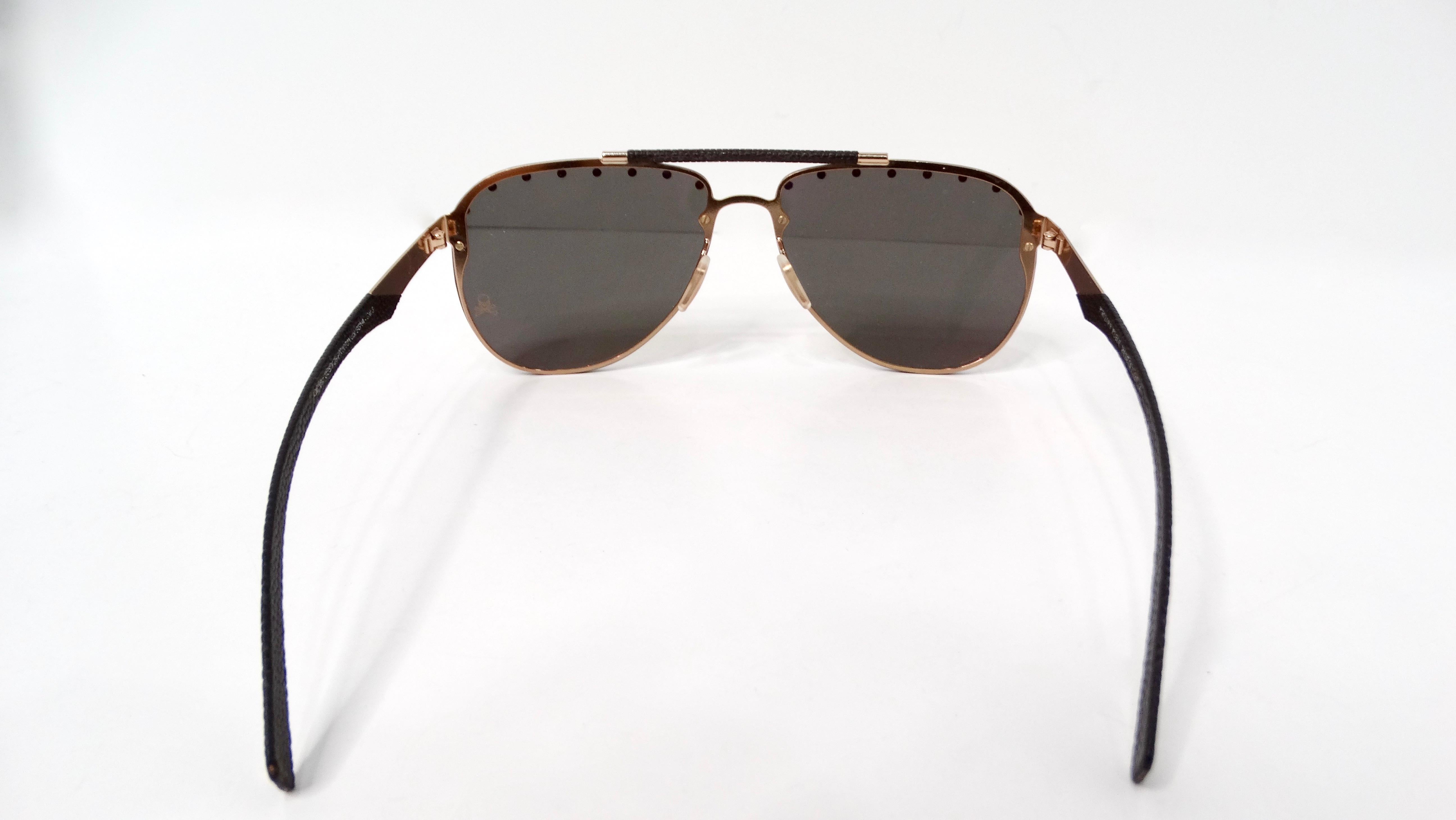 Philipp Plein Calypso Studded Mirrored Aviator Sunglasses For Sale 1