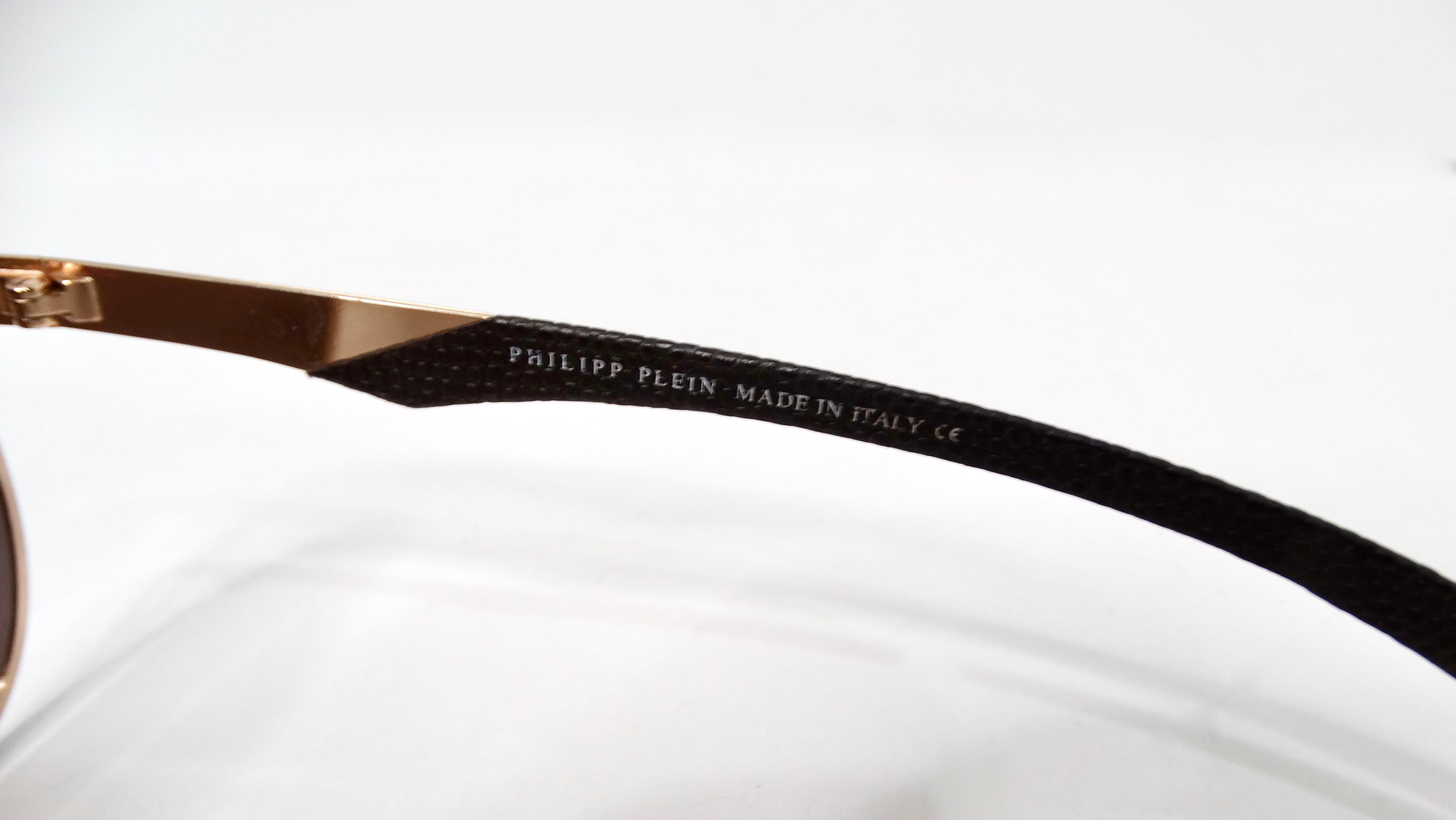 Philipp Plein Calypso Studded Mirrored Aviator Sunglasses For Sale 3