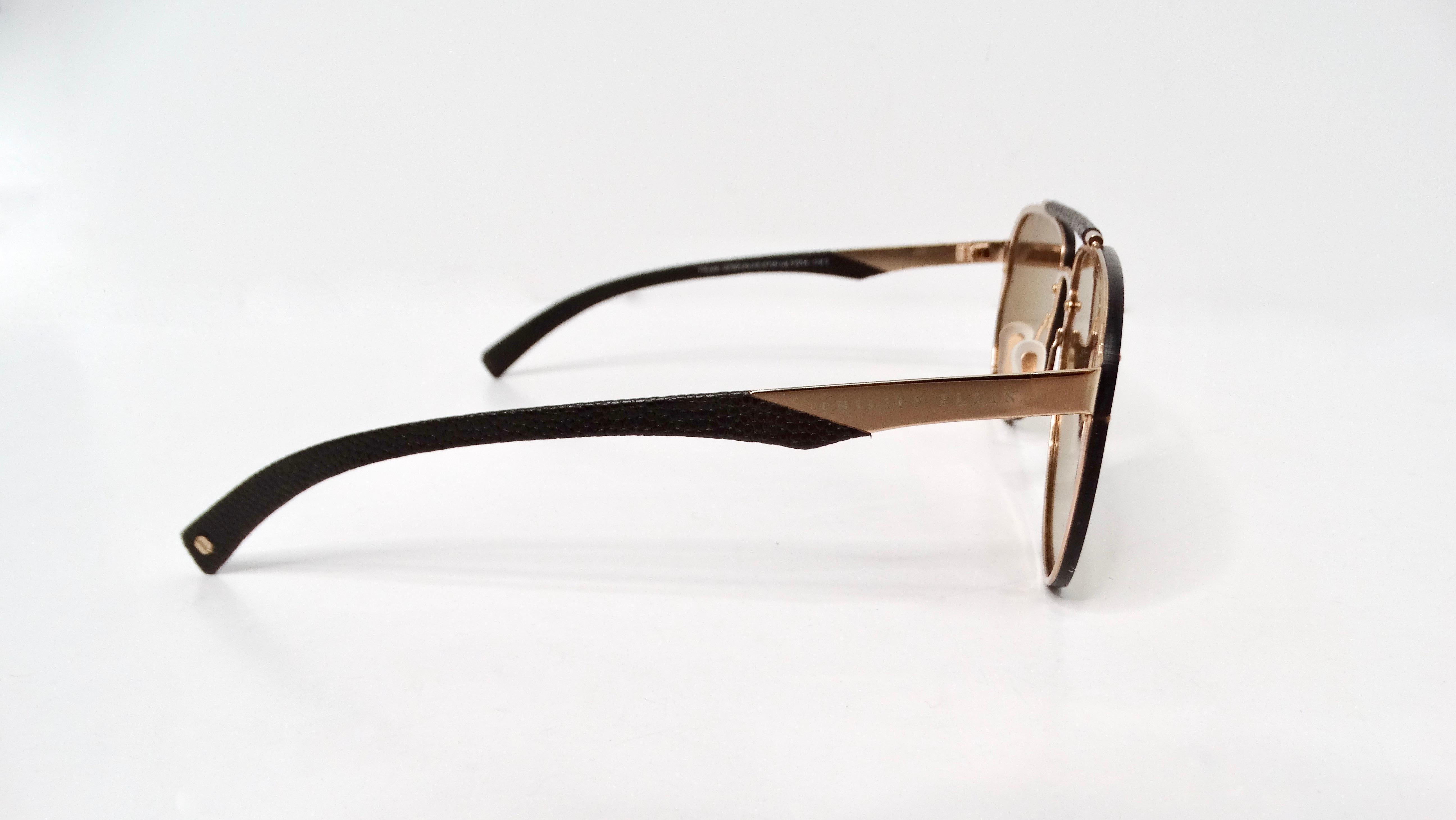 Philipp Plein Calypso Studded Mirrored Aviator Sunglasses For Sale 4