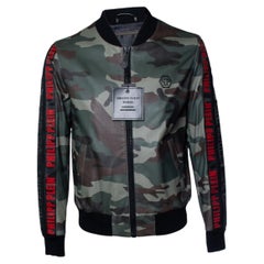 Philipp Plein, camo leather bomber jacket