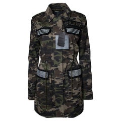 Philipp Plein, camo printed parka with crystals