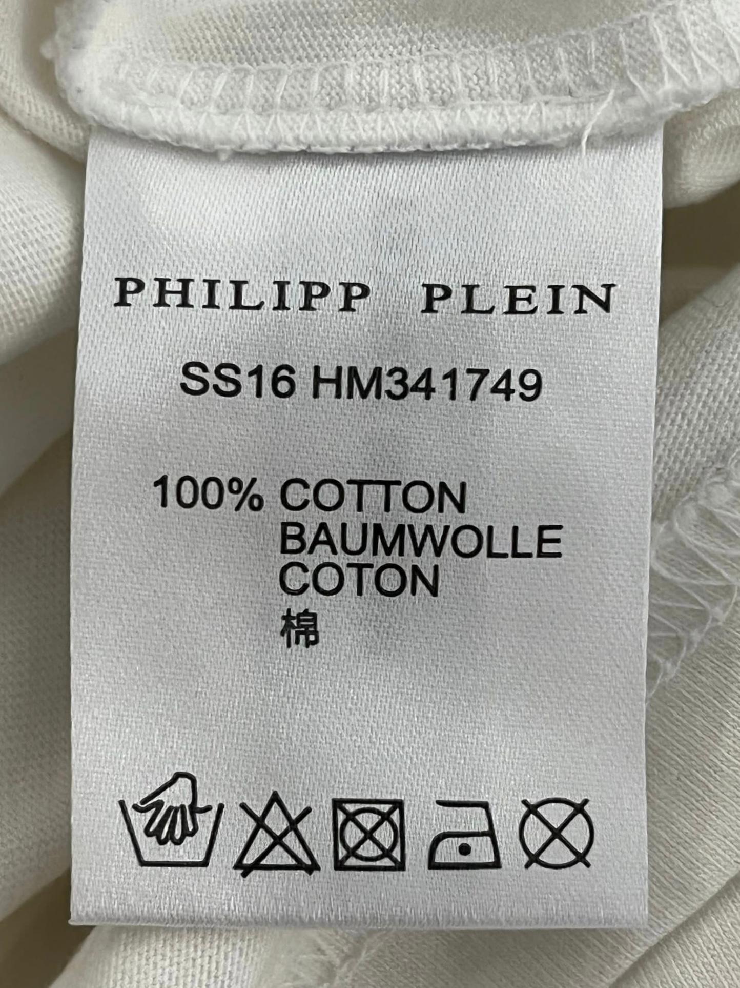 Philipp Plein Cotton Crystal Logo T-Shirt For Sale 2