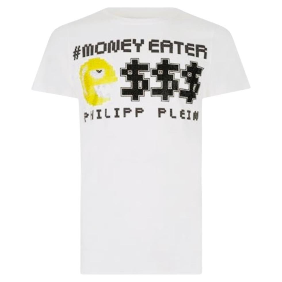 Philipp Plein - T-shirt en coton avec logo en cristal en vente