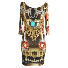 Couture Kleid Limited Edition mit exotischem indischem Druck und 3/4 Ärmeln von Plein
