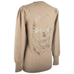 Couture-Pullover von Philipp Plein  Kaschmir-Strickjacke  Verschönerter hinterer Schädel  Erwähnungen des Künstlers