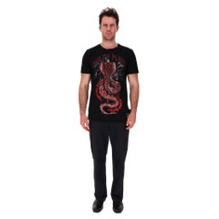 Philipp Plein Crystal Cobra Snake Cotton T-Shirt