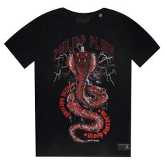 Philipp Plein - T-shirt en coton serpent cobra cristal