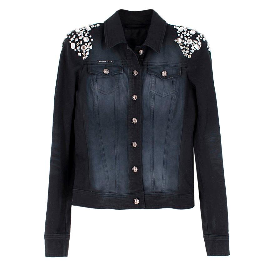 black embellished denim jacket