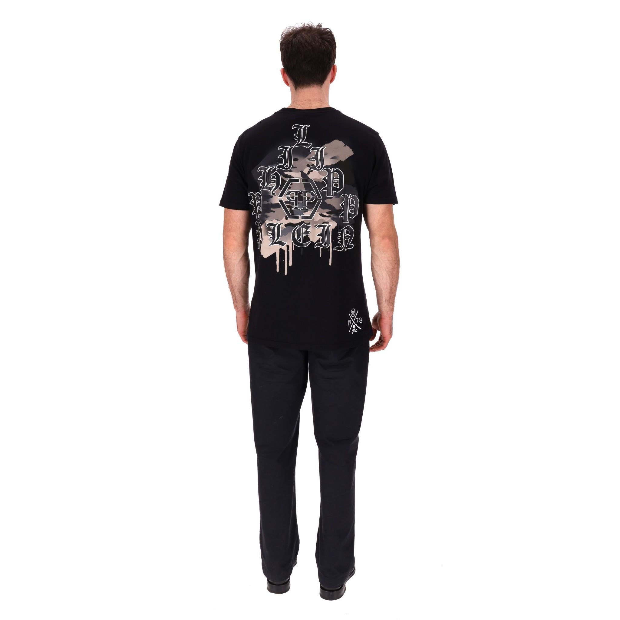 Philipp Plein Crystal Embellished Skull Logo T-Shirt In Good Condition For Sale In London, GB