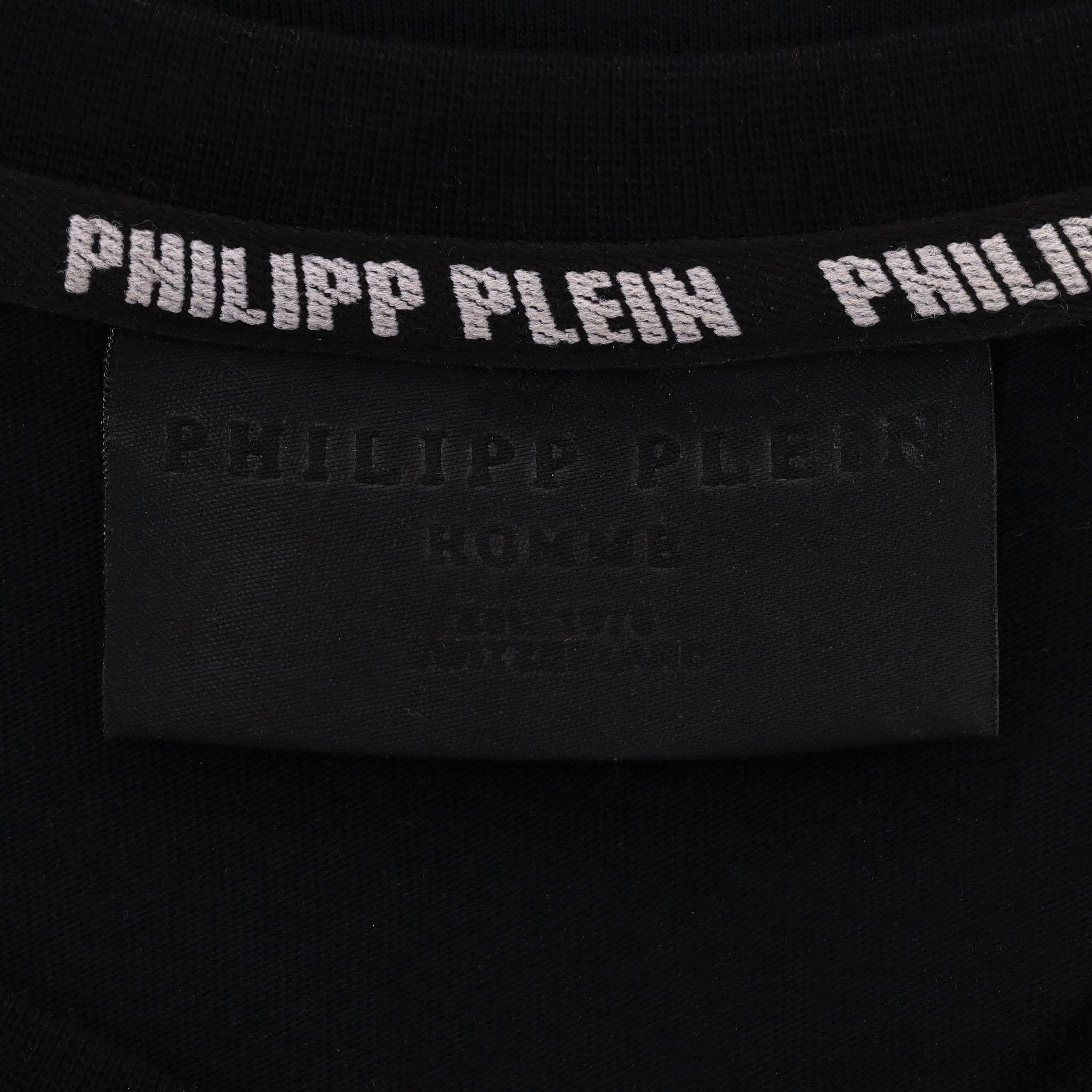 Men's Philipp Plein Crystal Embellished Skull Logo T-Shirt For Sale