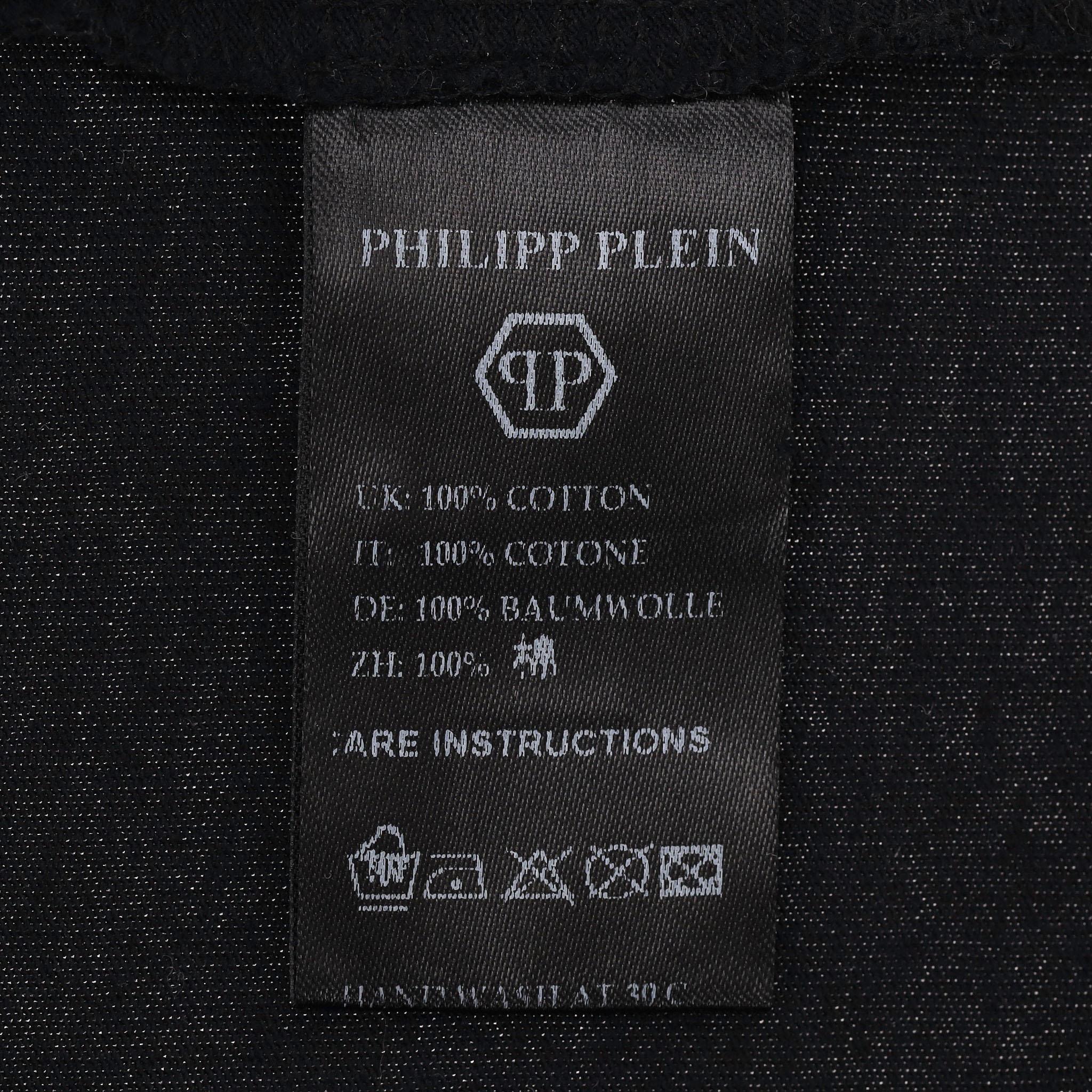 Philipp Plein Crystal Embellished Skull Logo T-Shirt For Sale 1