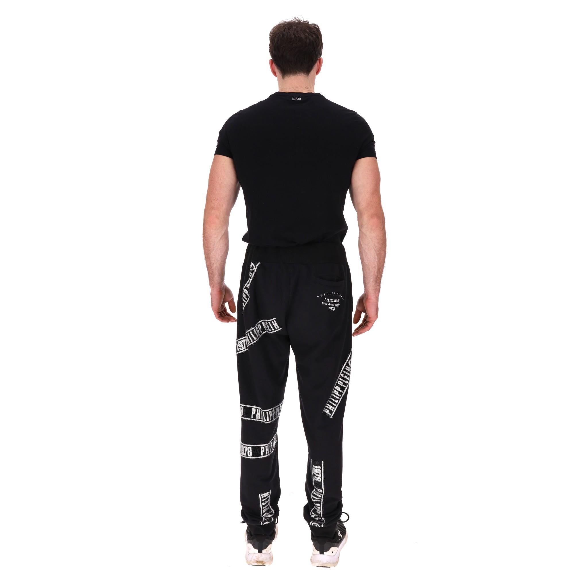 Pantaloni da jogging in cotone con logo in cristallo di Philipp Plein In condizioni buone in vendita a London, GB