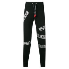 Pantaloni da jogging in cotone con logo in cristallo di Philipp Plein