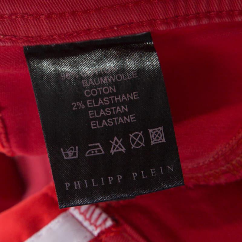 Philipp Plein Devil's Food Red Stretch Cotton Jegging XS 2
