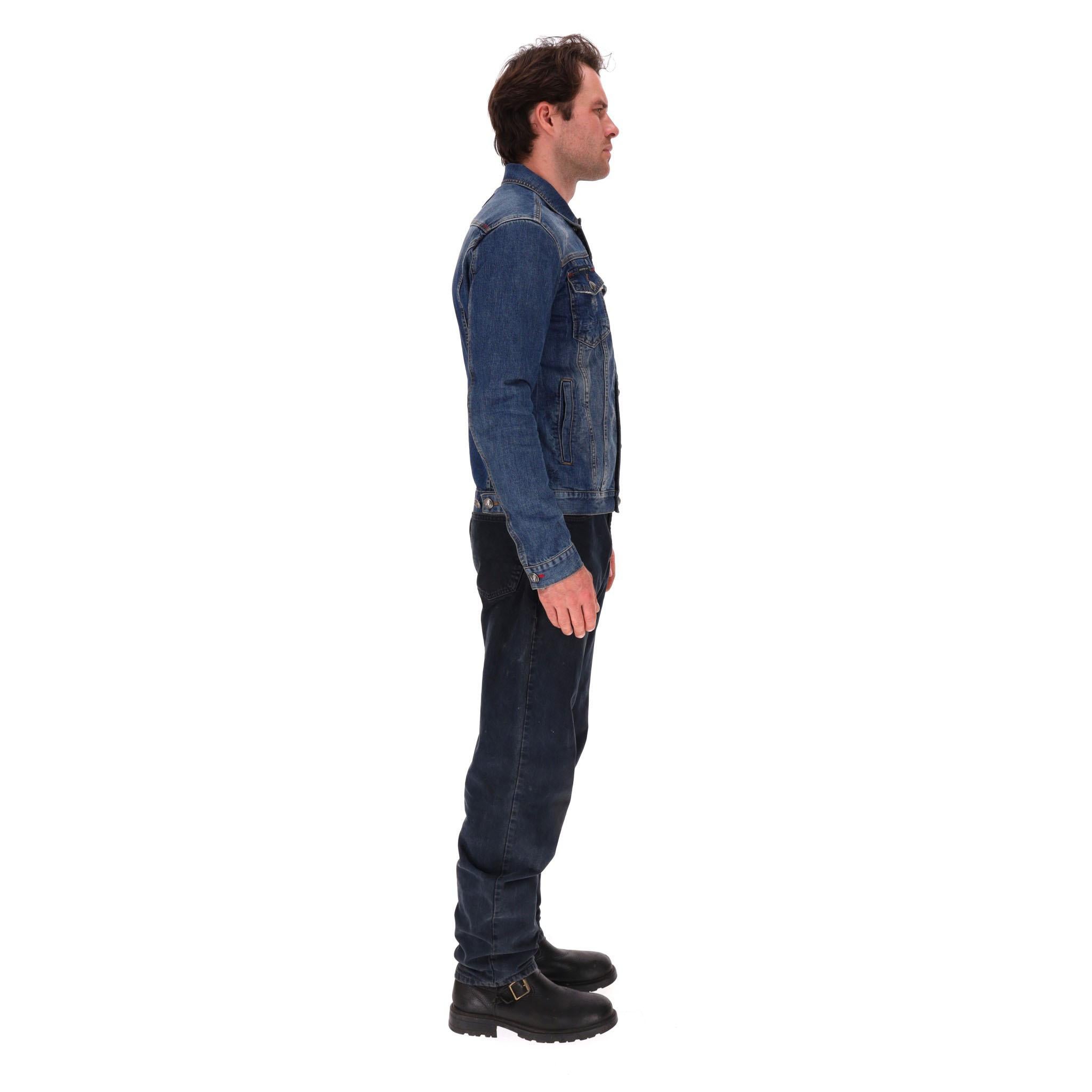 Purple Philipp Plein Distressed Denim Jacket For Sale