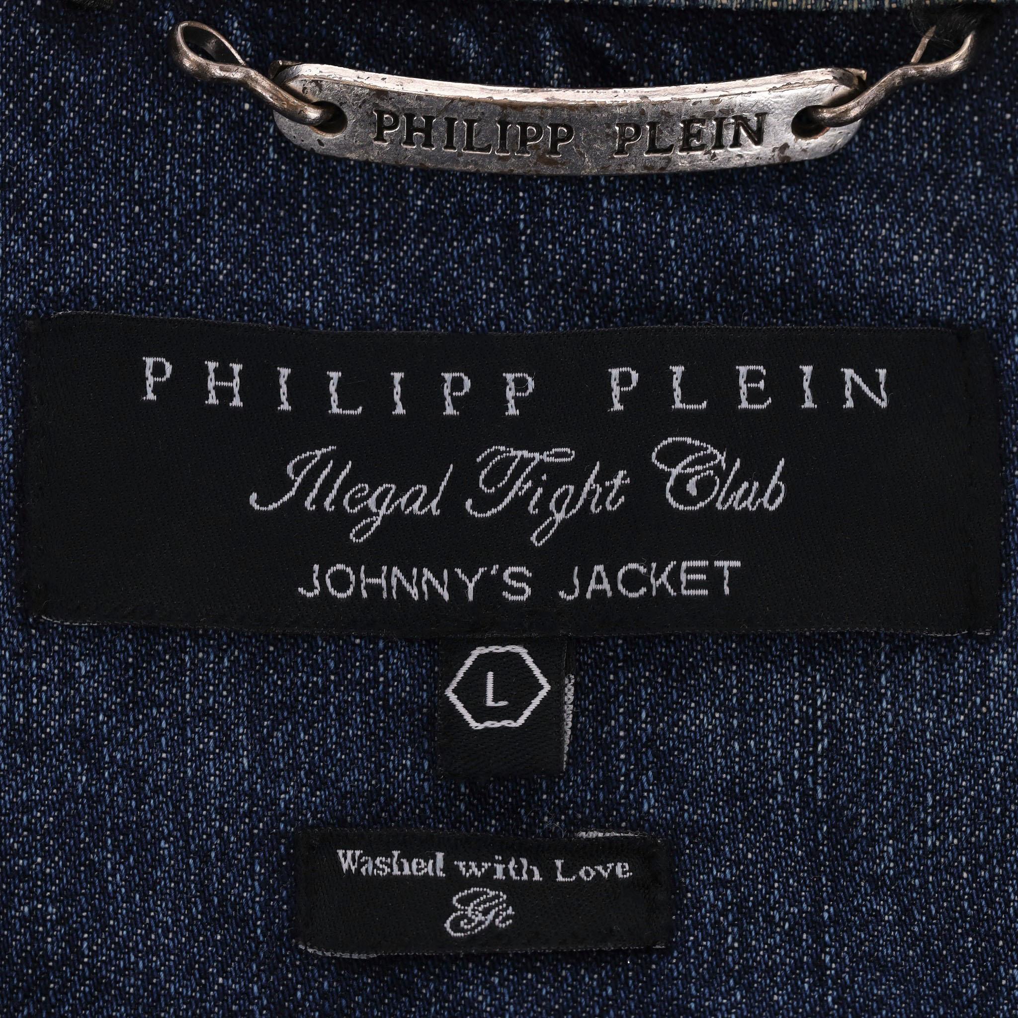 Philipp Plein Distressed Denim Jacket For Sale 2