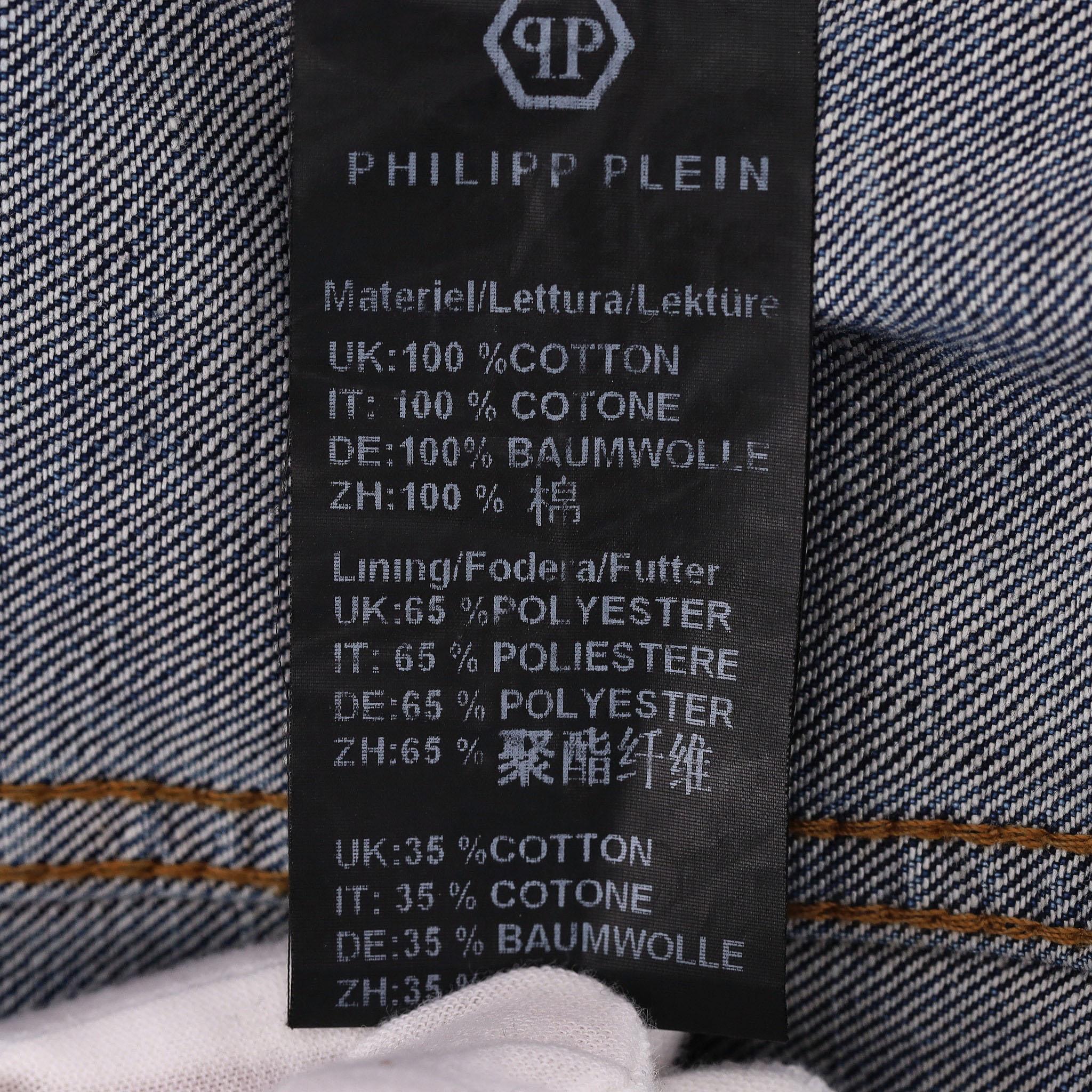 Philipp Plein Distressed Denim Jacket For Sale 3