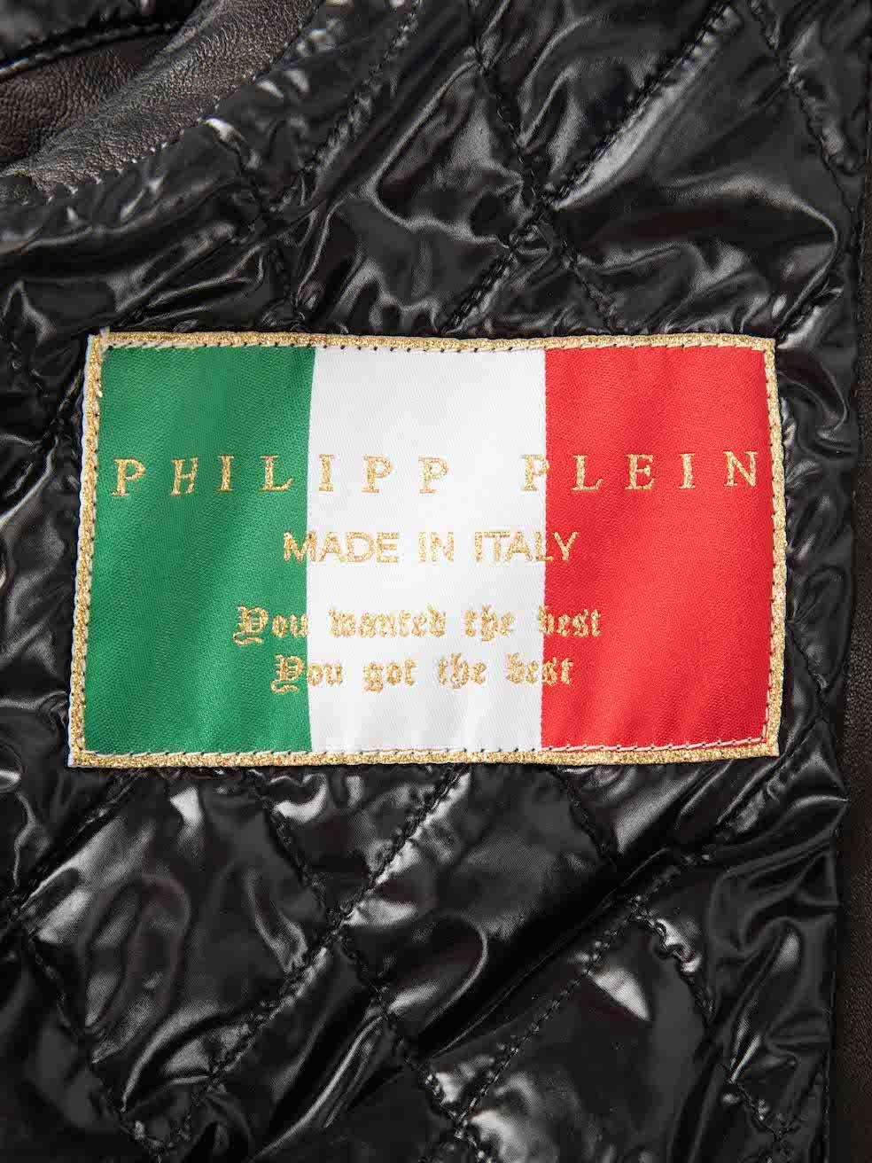 Philipp Plein Graphic Leopard Leather Hood Vest Size S In Excellent Condition For Sale In London, GB