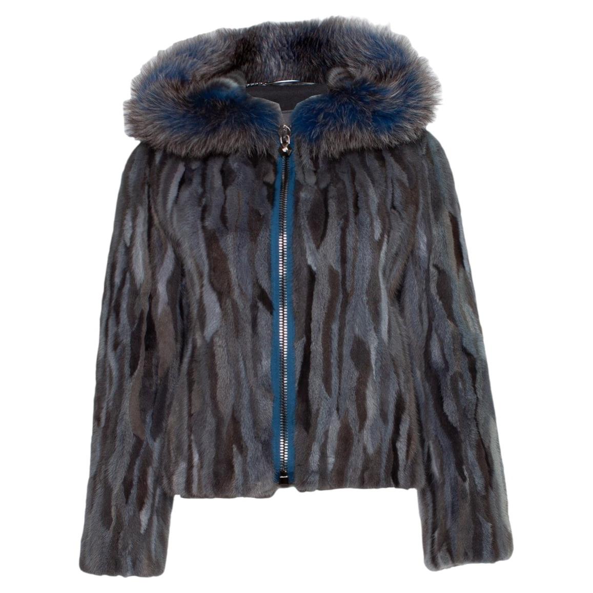 Philipp Plein, Pelzjacke mit Kapuze und Reißverschluss