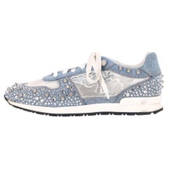 Philipp Plein Lace, Crystal & Stud Embellished Denim Trainers