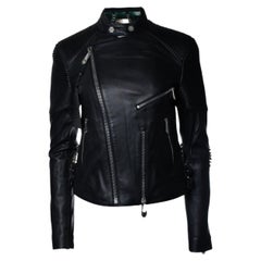 Philipp Plein, leather biker jacket with studs