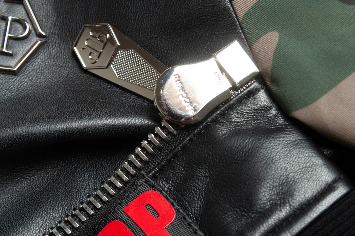 Men's Philipp Plein, leather bomber jacket
