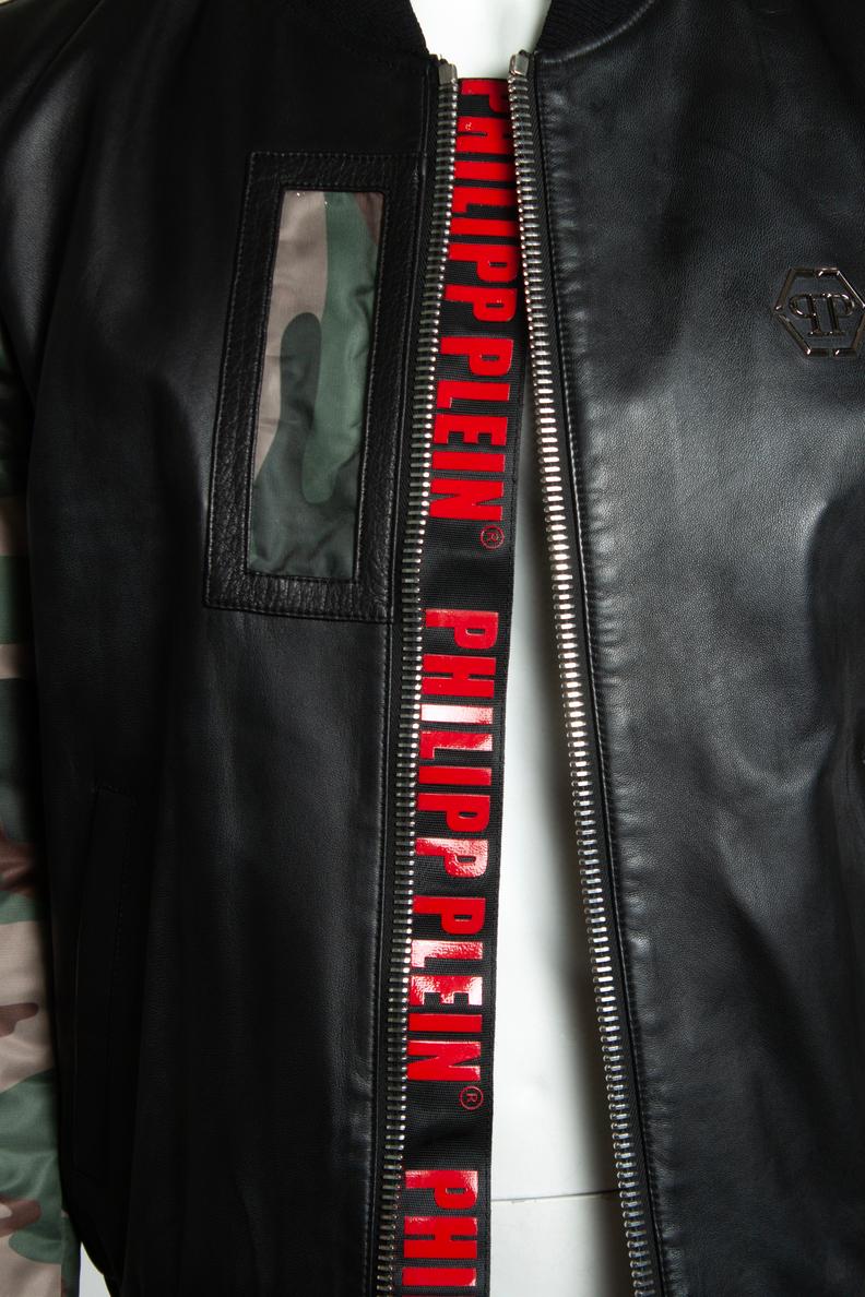 Philipp Plein, leather bomber jacket 4