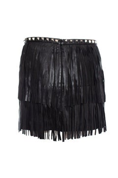 Philipp Plein, leather fringe mini skirt