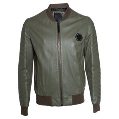 Philipp Plein, chaqueta de piel en color caqui