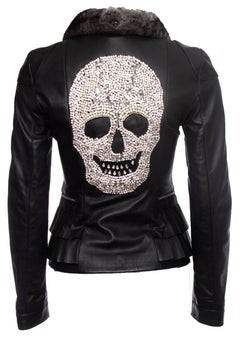 Philipp Plein, Leather jacket with crystal skull
