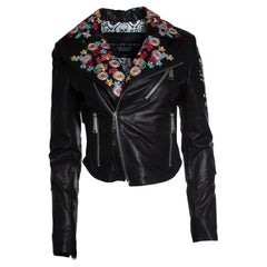 Philipp Plein, leather jacket with embroidery