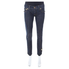 Philipp Plein Limited Edition Indigo Denim Rockstud Embellished Fitted Jeans M