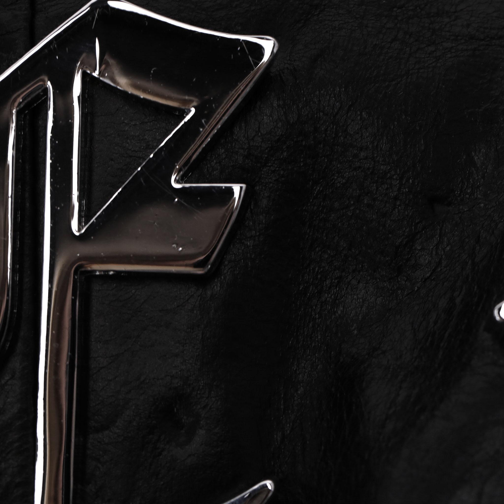 Philipp Plein Ltd Edition Logo Trench in pelle in vendita 6